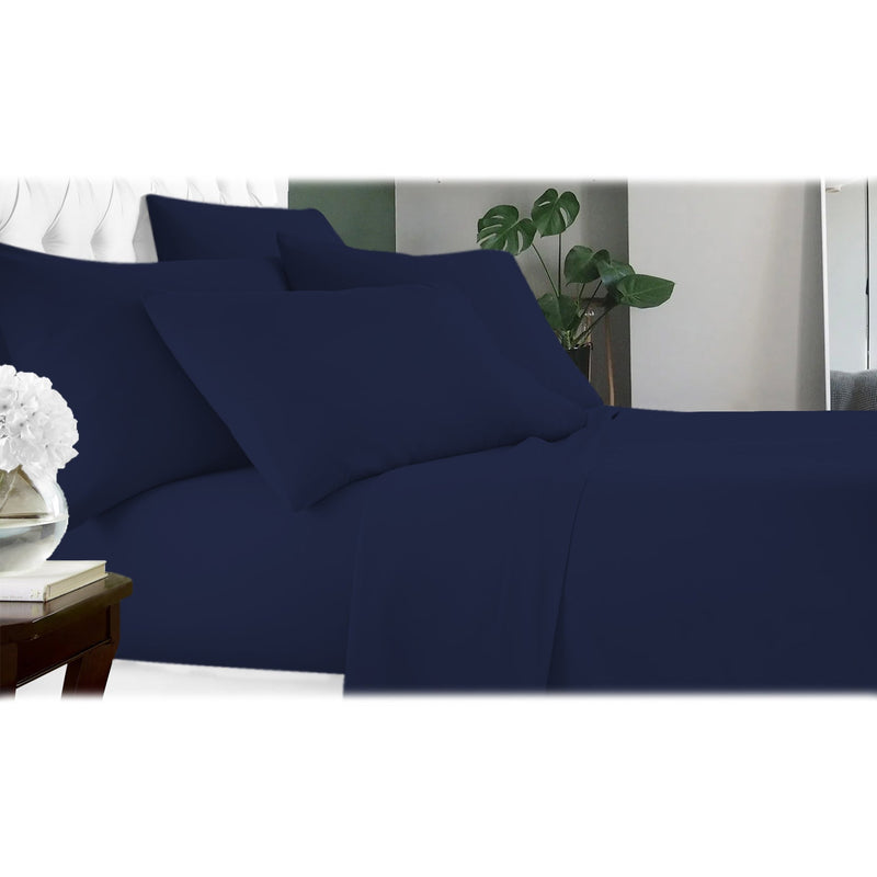 6-Piece: Luxury Home Cool Bamboo-Fiber Sheet Set Bedding Navy Full - DailySale