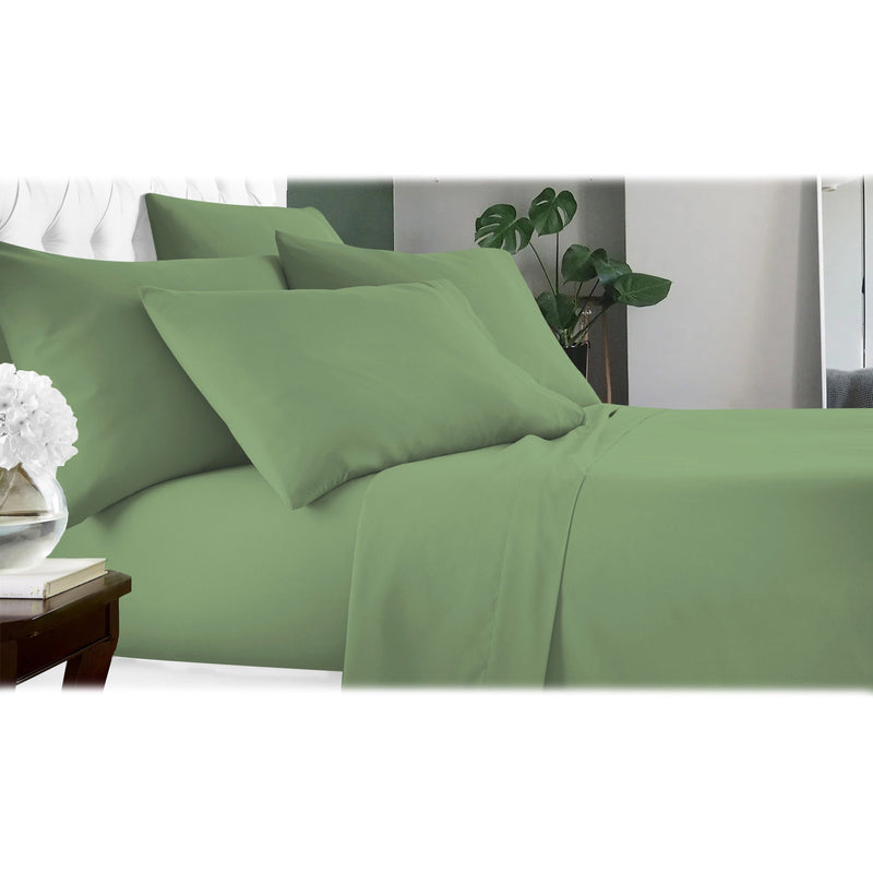 6-Piece: Luxury Home Cool Bamboo-Fiber Sheet Set Bedding Sage Full - DailySale