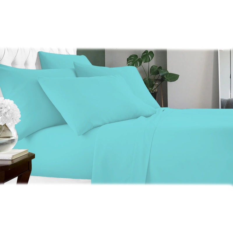 6-Piece: Luxury Home Cool Bamboo-Fiber Sheet Set Bedding Sky Blue Full - DailySale