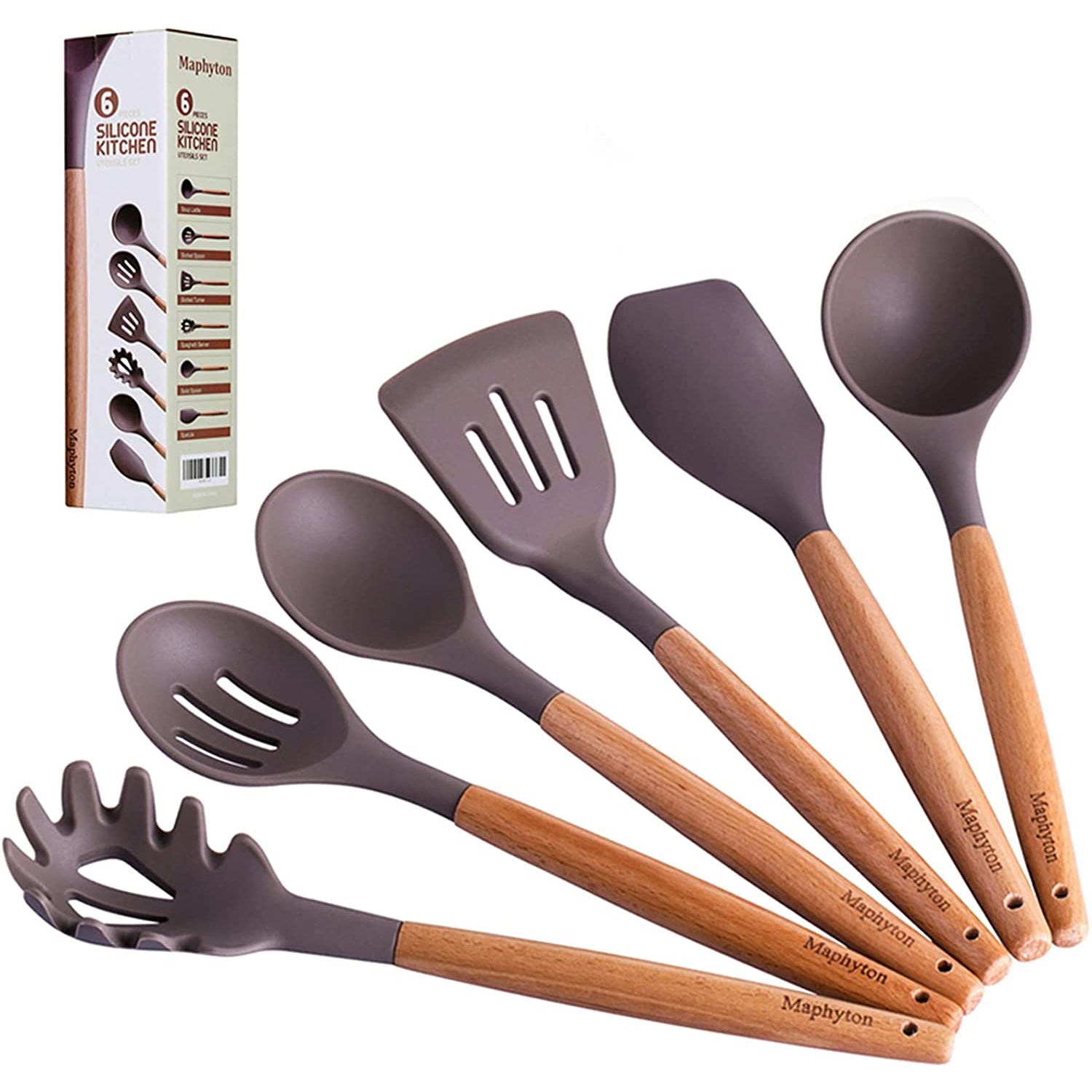 6-Piece: Maphyton Nonstick Silicone Cooking Utensils Set Kitchen Tools & Gadgets - DailySale