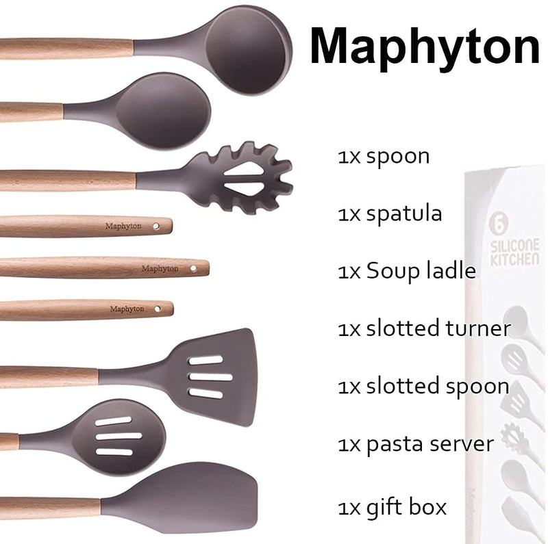 6-Piece: Maphyton Nonstick Silicone Cooking Utensils Set Kitchen Tools & Gadgets - DailySale