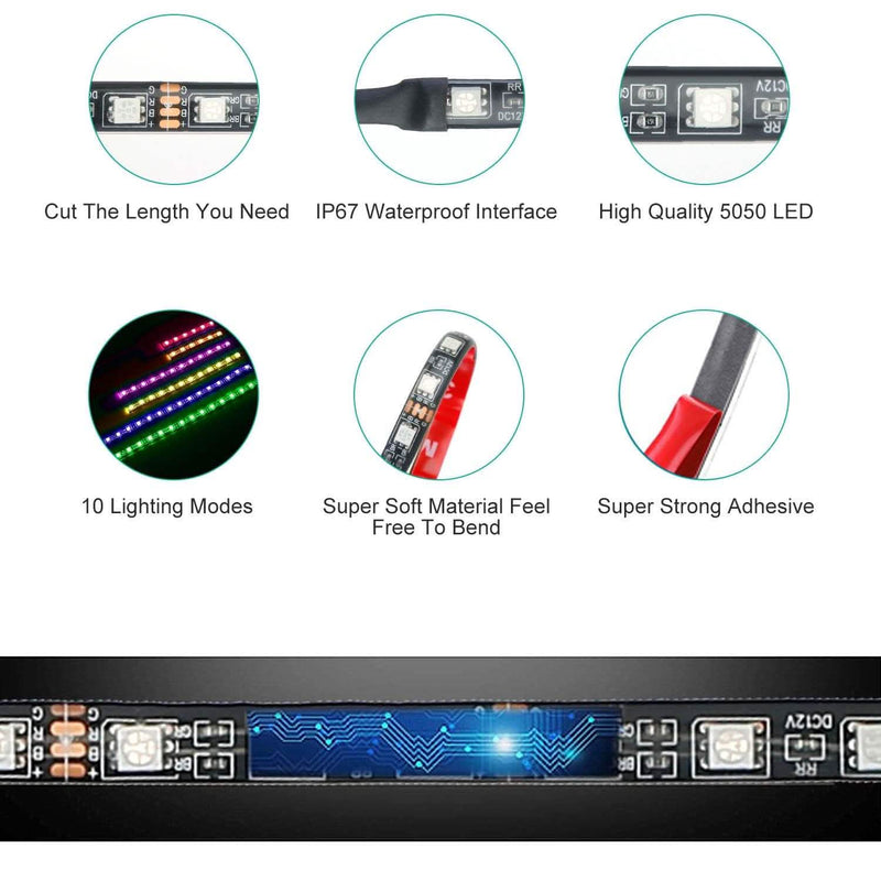 6-Piece: Motorcycle LED Light Strips Sports & Outdoors - DailySale