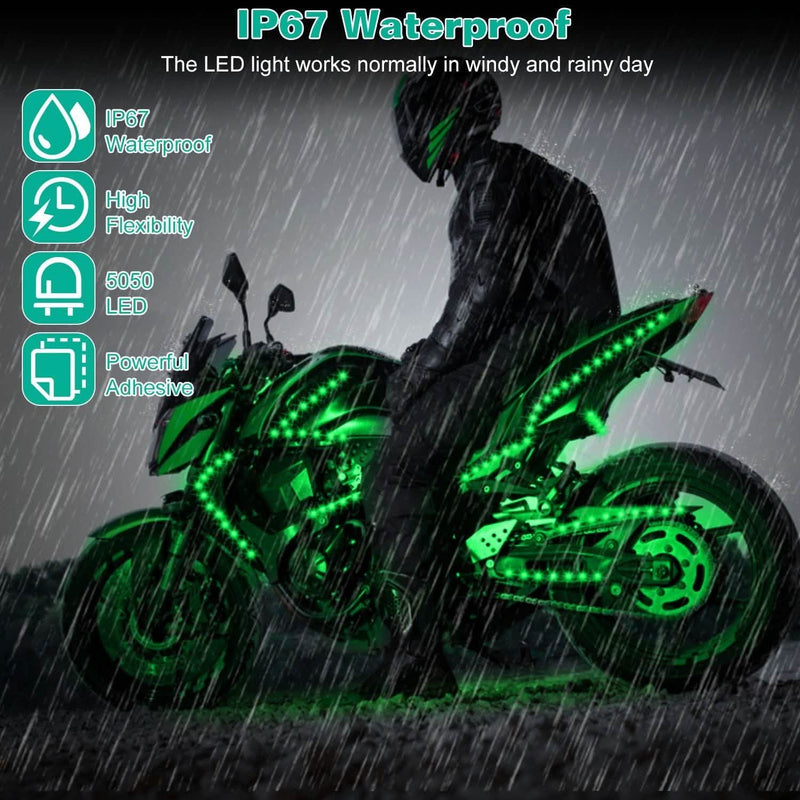 6-Piece: Motorcycle LED Light Strips Sports & Outdoors - DailySale