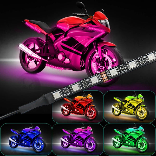 6-Piece: Motorcycle LED Light Strips Sports & Outdoors - DailySale