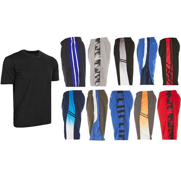 6-Piece Set: 5-Pack Men's Athletic Shorts and Performance T-Shirt Men's Clothing M - DailySale