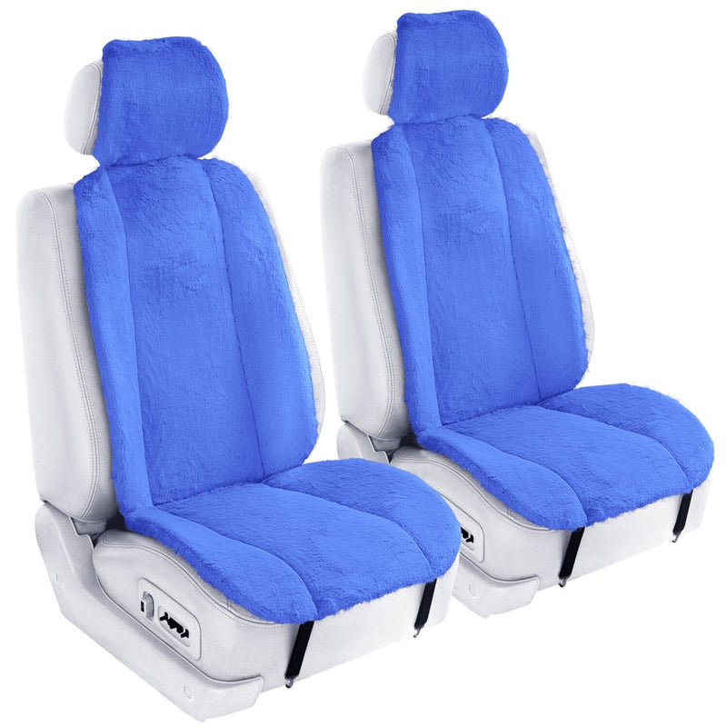 6-Piece Set: Doe16 Faux Rabbit Fur Car Seat Cushions Automotive Blue - DailySale