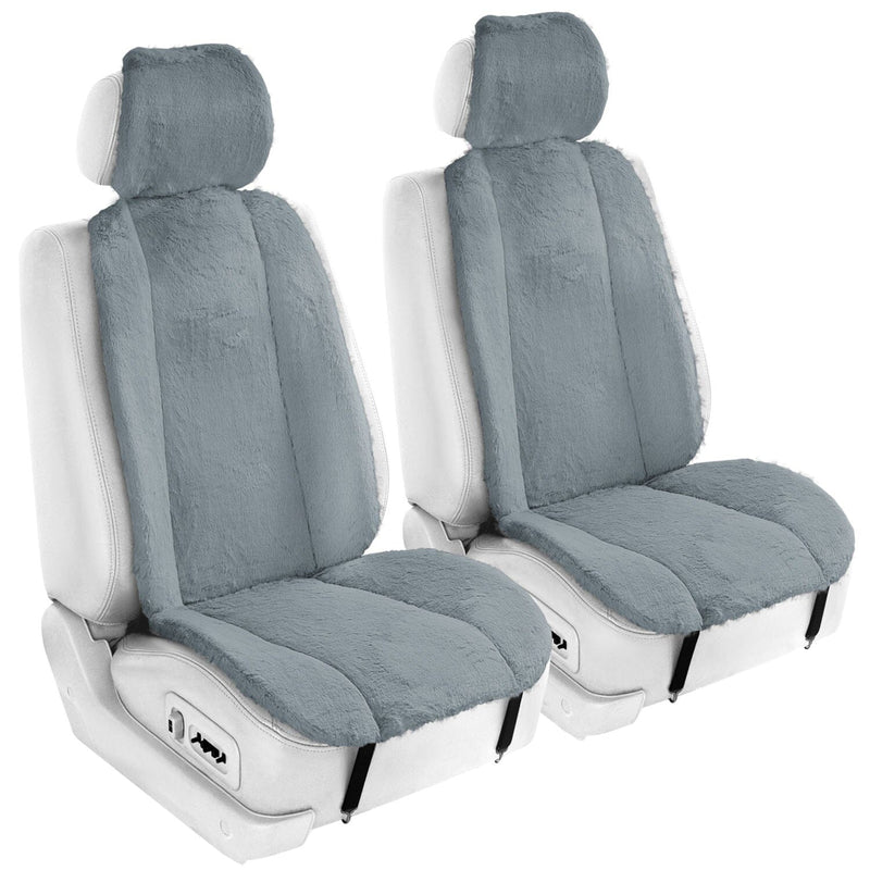 6-Piece Set: Doe16 Faux Rabbit Fur Car Seat Cushions Automotive Gray - DailySale