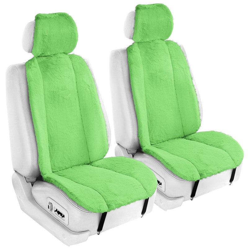 6-Piece Set: Doe16 Faux Rabbit Fur Car Seat Cushions Automotive Green - DailySale