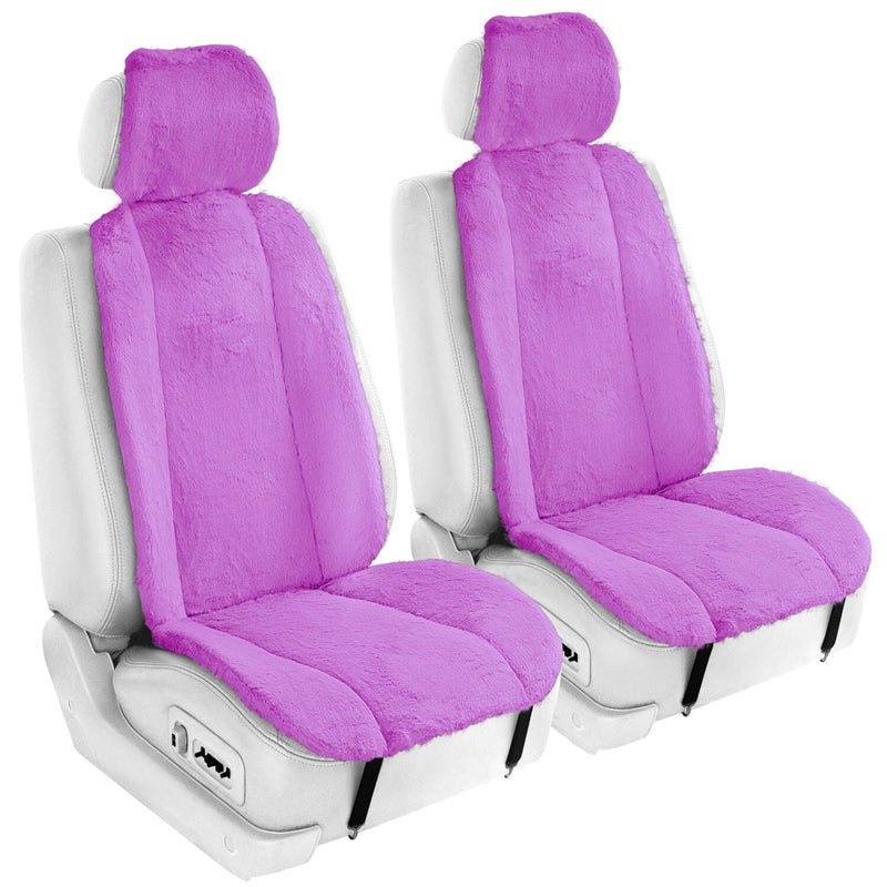 6-Piece Set: Doe16 Faux Rabbit Fur Car Seat Cushions Automotive Purple - DailySale