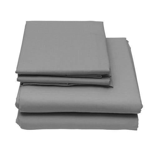 Folded twin-size 6-Piece Set of Egyptian Comfort 1600 Count Deep Pocket Bed Sheets in color light grey