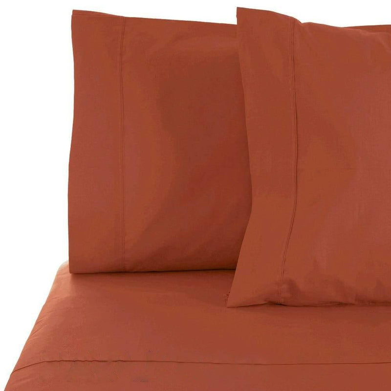 Closeup view of a 6-Piece Set of Egyptian Comfort 1600 Count Deep Pocket Bed Sheets in orange