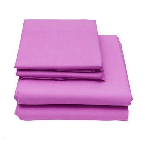Folded twin-size 6-Piece Set of Egyptian Comfort 1600 Count Deep Pocket Bed Sheets in color pink