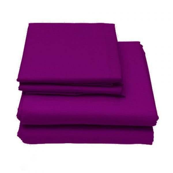 Folded twin-size 6-Piece Set of Egyptian Comfort 1600 Count Deep Pocket Bed Sheets in color purple