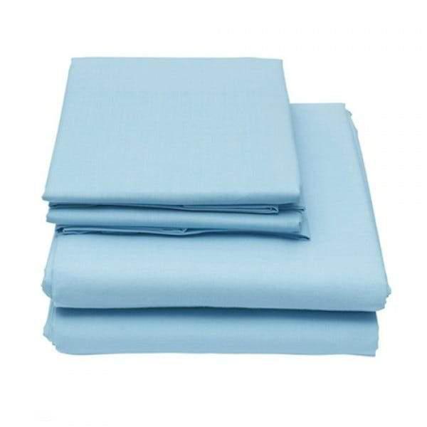 Folded twin-size 6-Piece Set of Egyptian Comfort 1600 Count Deep Pocket Bed Sheets in color sky blue