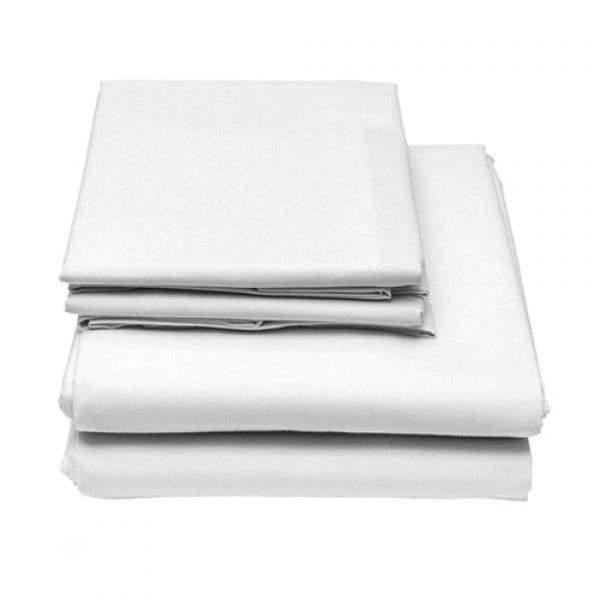 Folded twin-size 6-Piece Set of Egyptian Comfort 1600 Count Deep Pocket Bed Sheets in color white