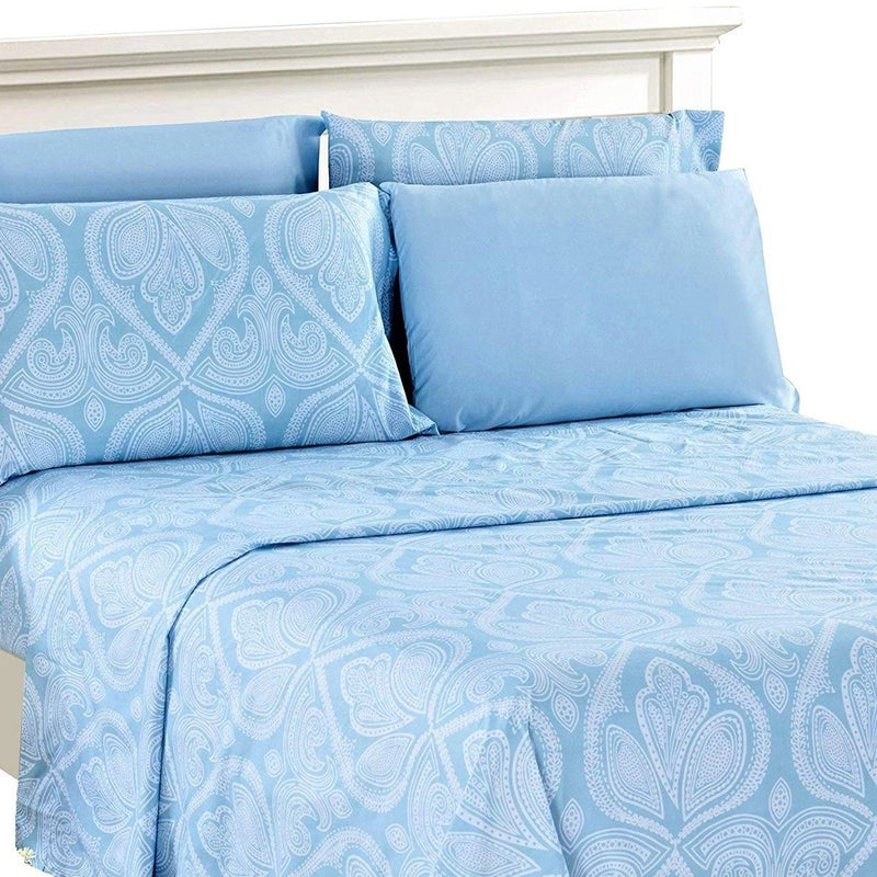 6-Piece Set: Paisley Bed Sheets - Assorted Sizes Linen & Bedding Twin Blue - DailySale