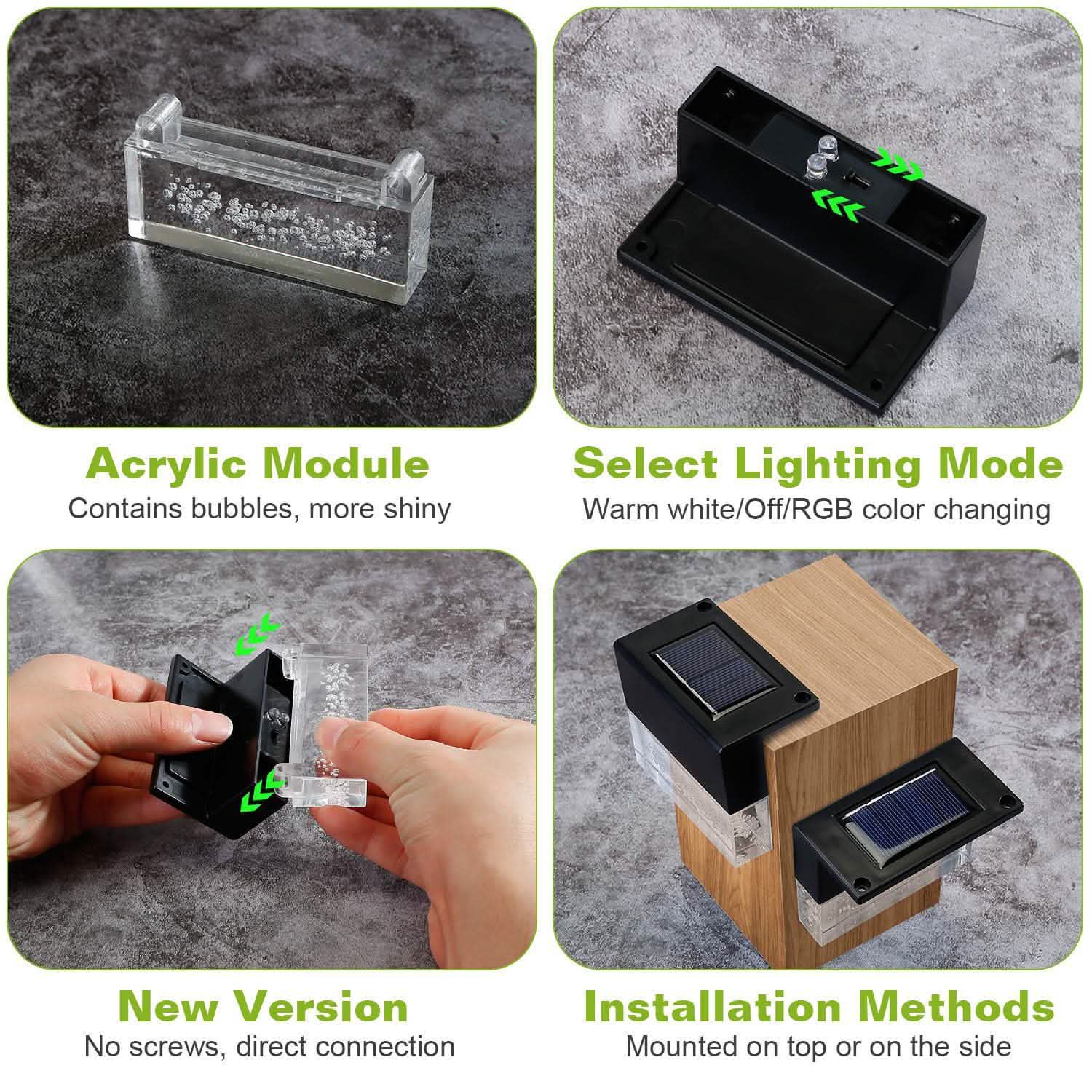 6-Piece: Solar Powered Acrylic Bubbles Decorative Deck Lights Outdoor Lighting - DailySale