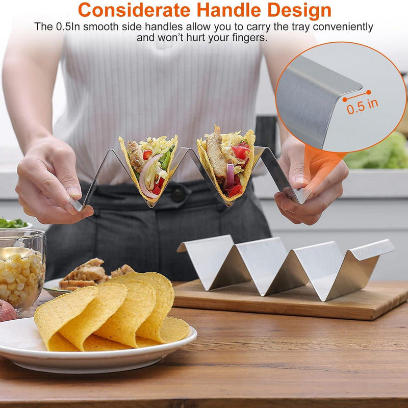 6-Piece: Stainless Steel Taco Holders Kitchen Tools & Gadgets - DailySale