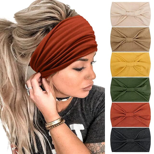 6-Piece: Wide Boho Bandeau Head Bands for Women Women's Shoes & Accessories Set 3 - DailySale