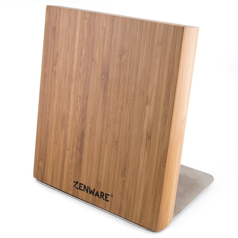 6-Piece: Zenware German Stainless Steel Kitchen Knives Set with Bamboo Magnetic Block Kitchen Essentials - DailySale