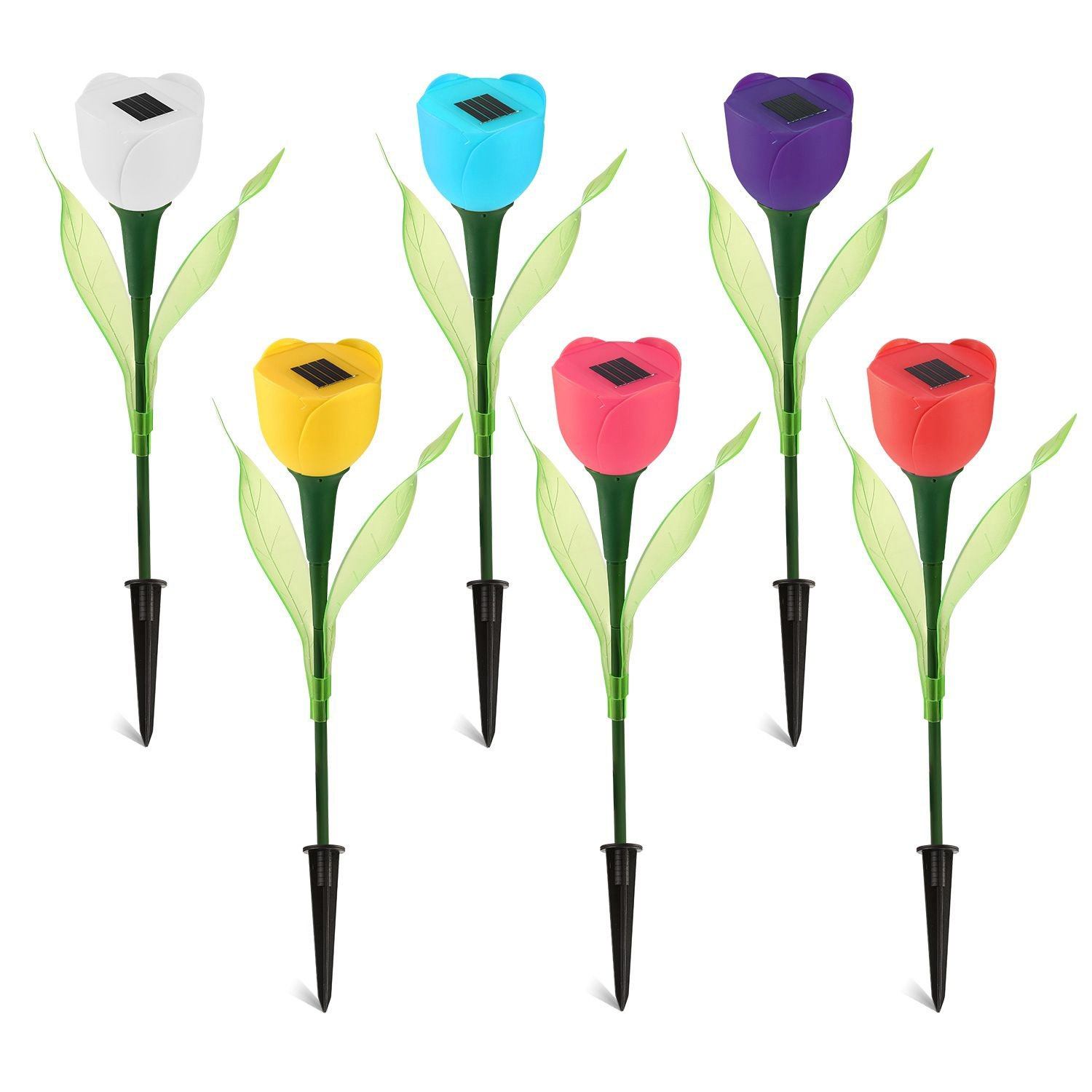 6-Pieces: Solar Garden Tulip Flower Lights Garden & Patio - DailySale