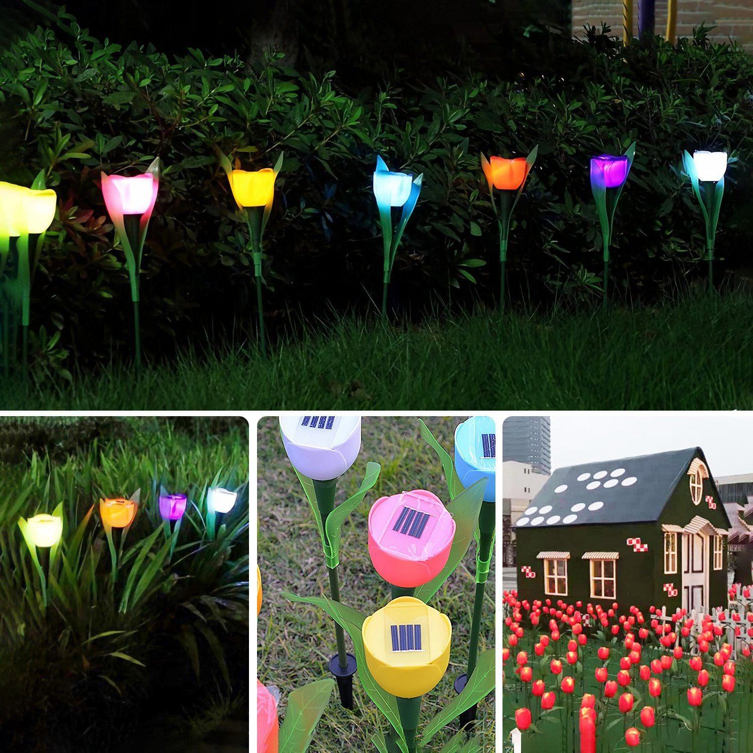 6-Pieces: Solar Garden Tulip Flower Lights Garden & Patio - DailySale