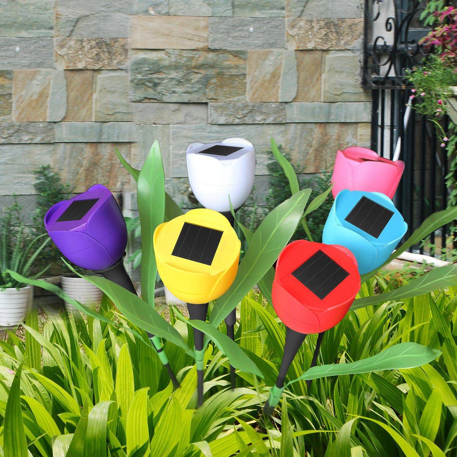 6-Pieces: Solar Garden Tulip Flower Lights Garden & Patio - DailySale