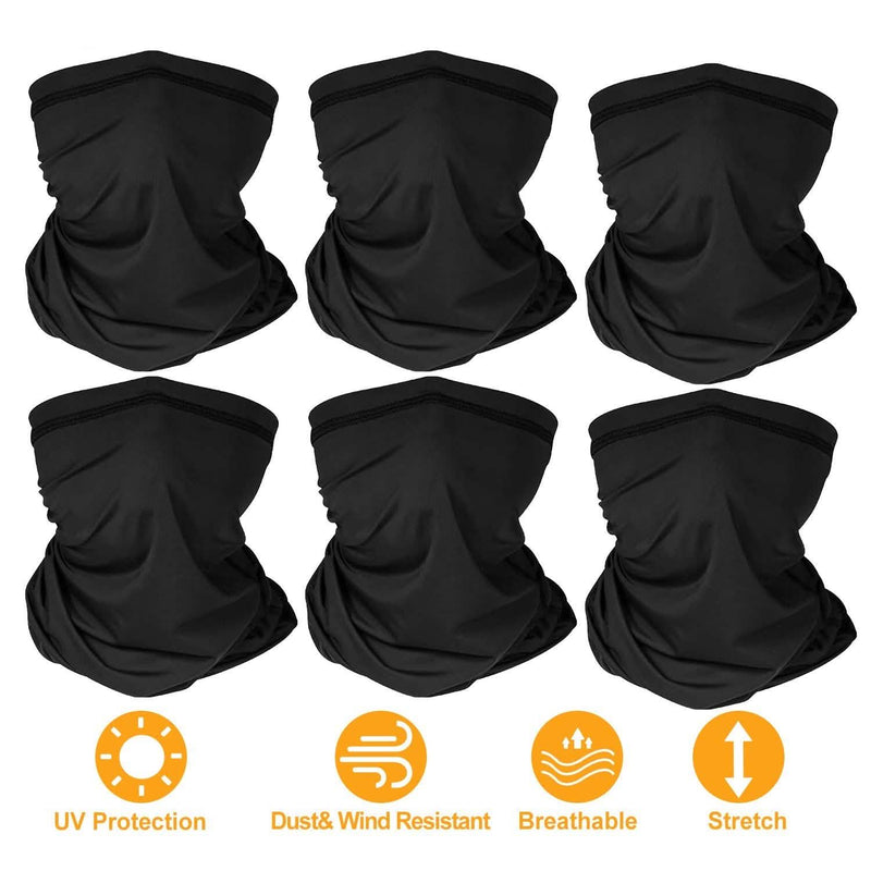 6-Pieces: Summer Neck Gaiter UV Sunscreen Protection Face Mask Face Masks & PPE - DailySale