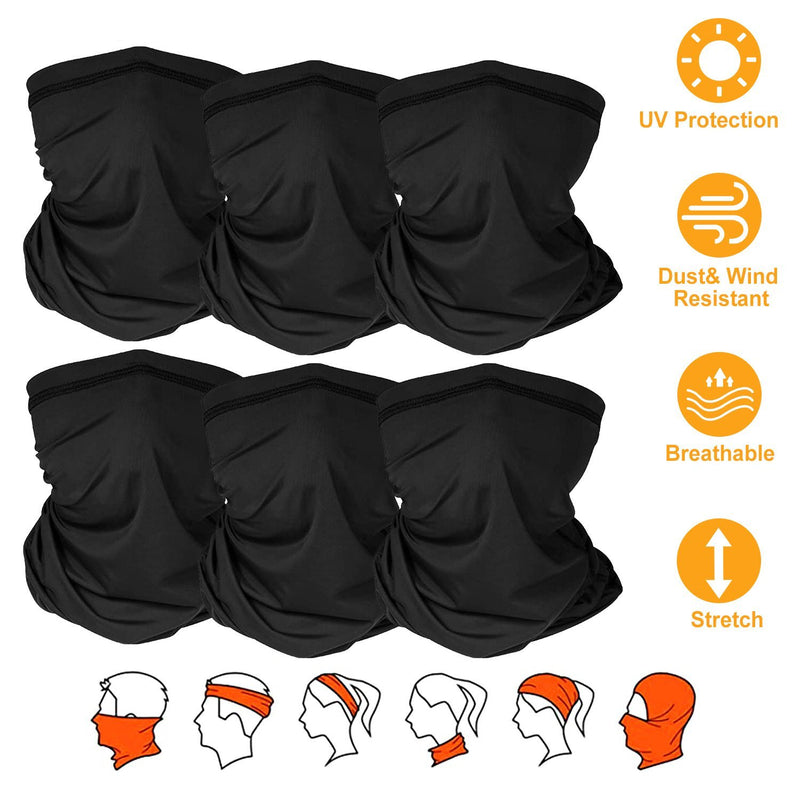 6-Pieces: Summer Neck Gaiter UV Sunscreen Protection Face Mask Face Masks & PPE - DailySale