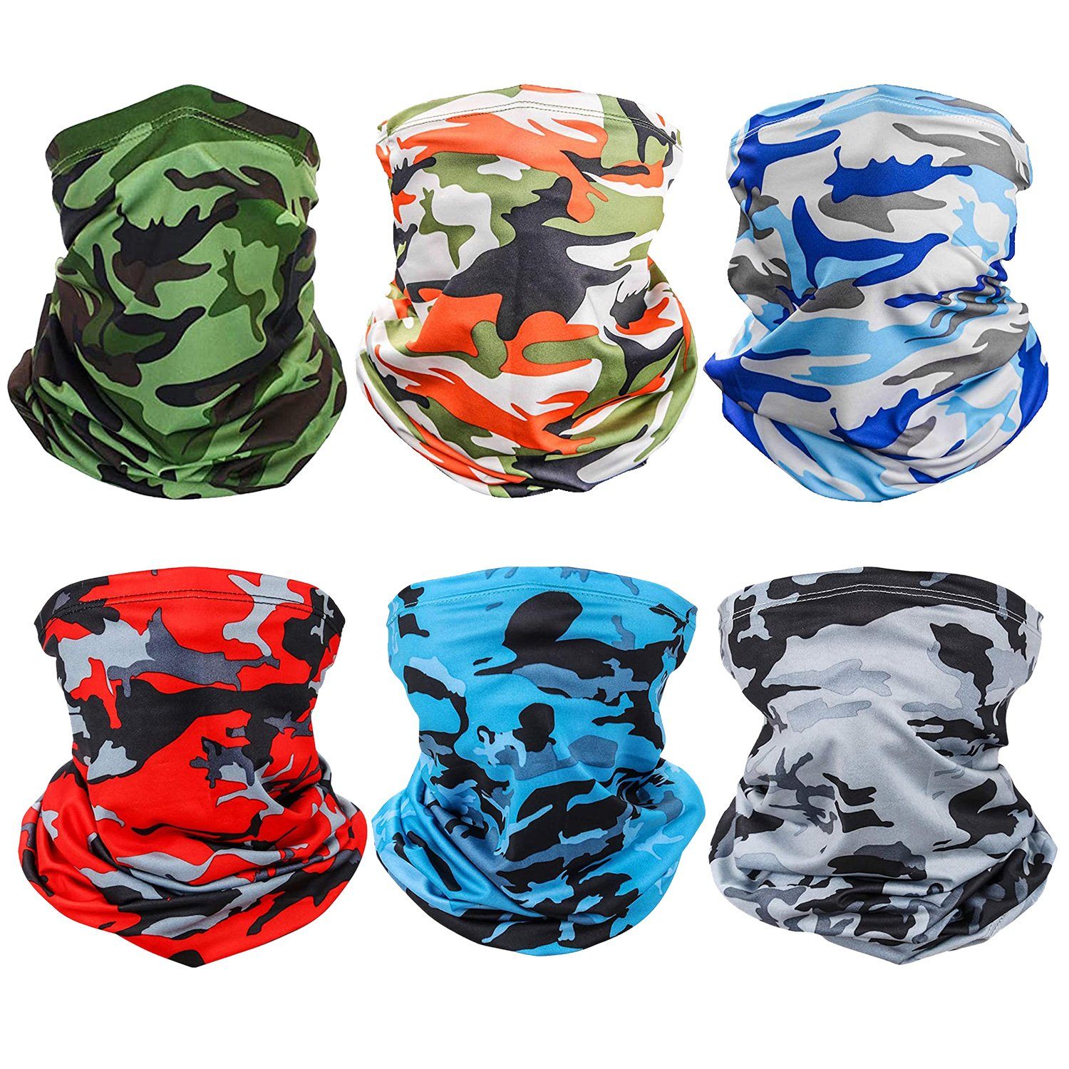 6-Pieces: Summer Neck Gaiter UV Sunscreen Protection Face Mask Scarf Face Masks & PPE - DailySale