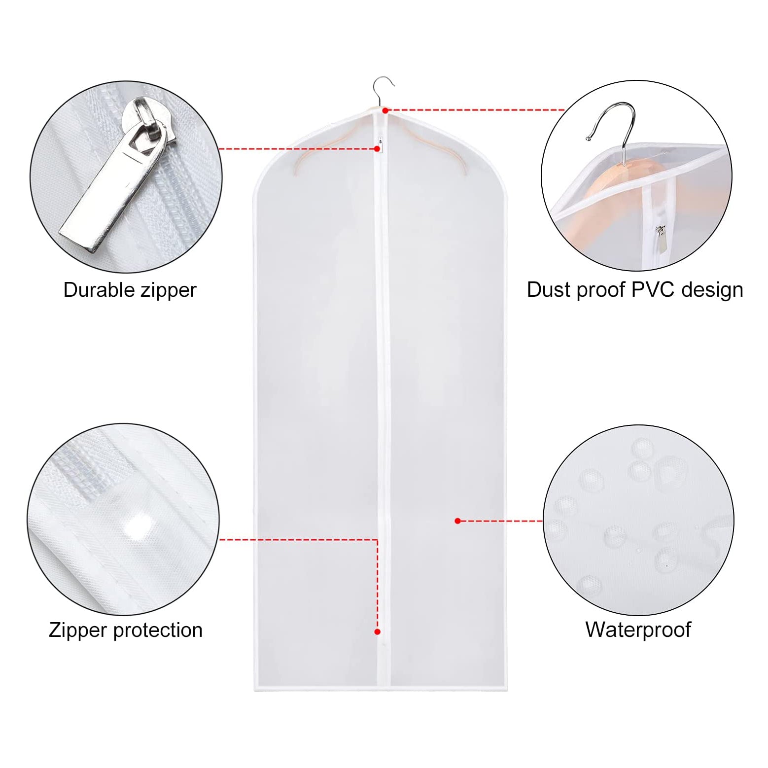 6-Pieces: Zilink Clear Garment Bag Dress Bags Closet & Storage - DailySale