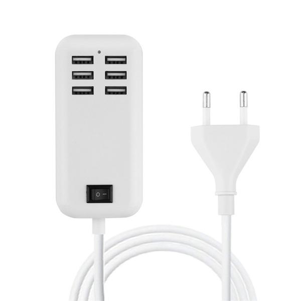 6-Ports USB-Powered Devices Wall Charger Power Adapter Mobile Accessories - DailySale