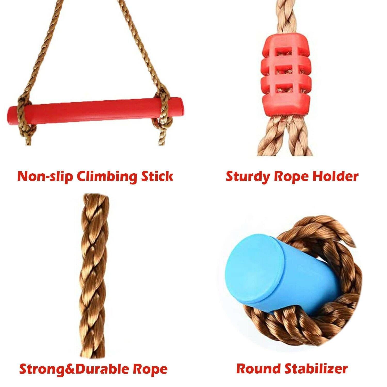 6 Rungs Swing Climbing Rope Ladder Hang for Children Playground Exercise Toys & Hobbies - DailySale