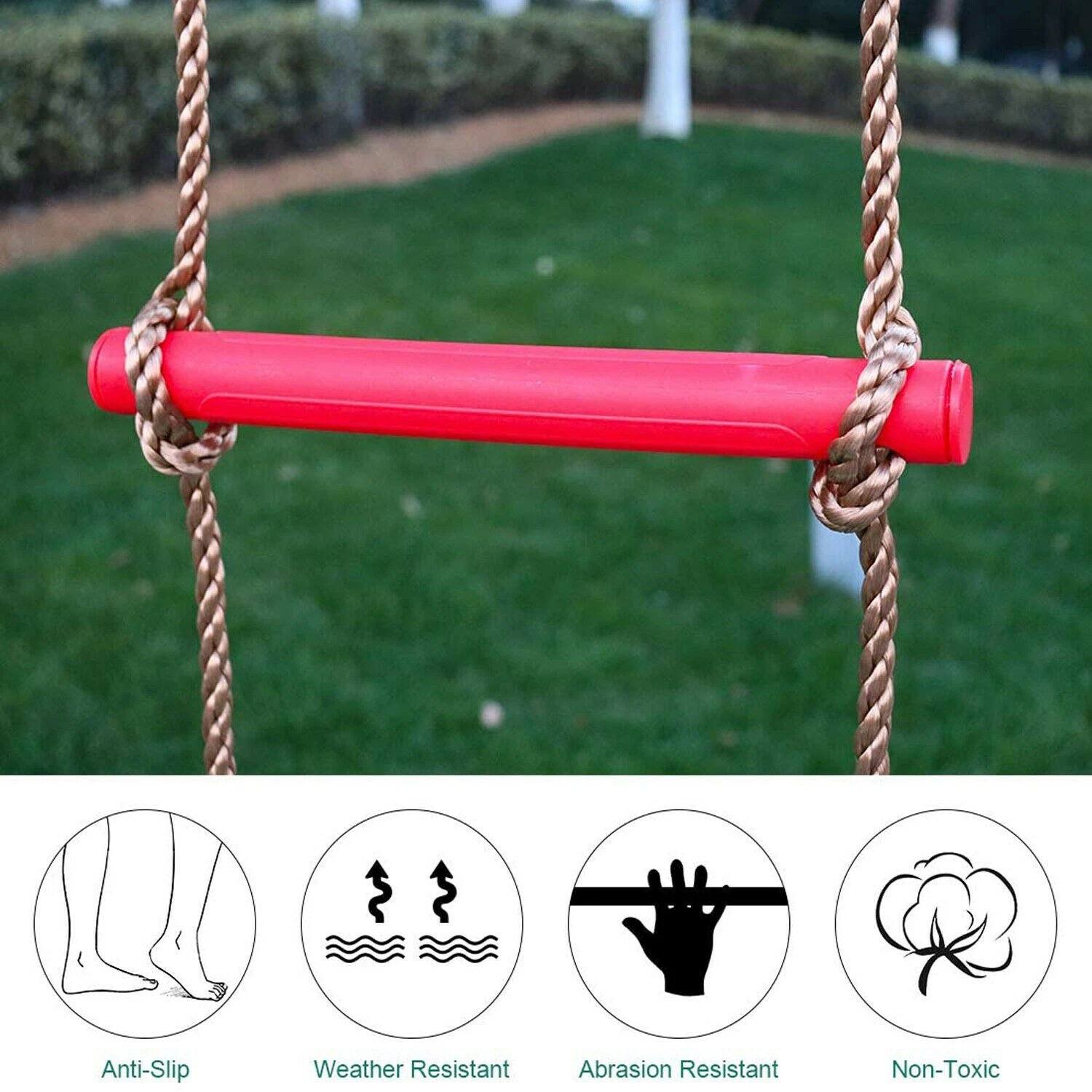 6 Rungs Swing Climbing Rope Ladder Hang for Children Playground Exercise Toys & Hobbies - DailySale