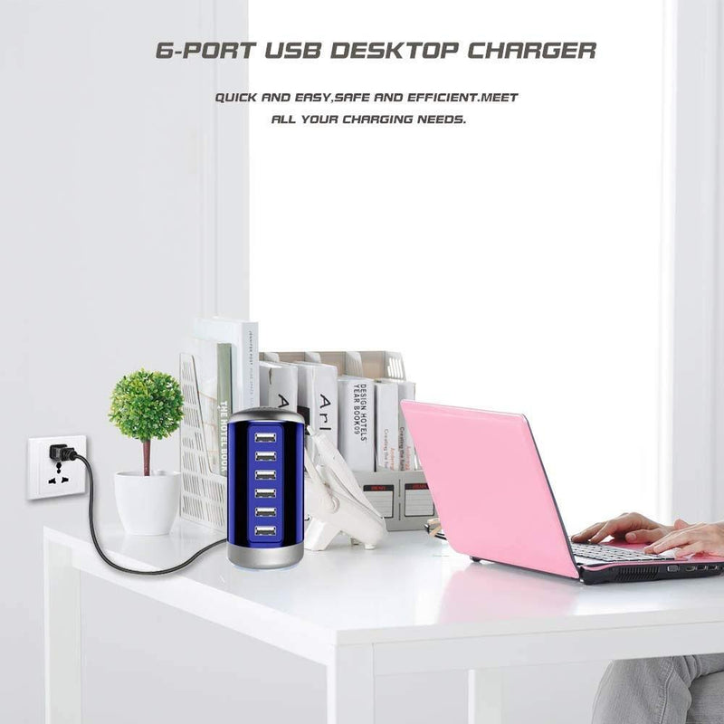 6 USB Port 30W Smart Charging Tower - Assorted Colors Gadgets & Accessories - DailySale