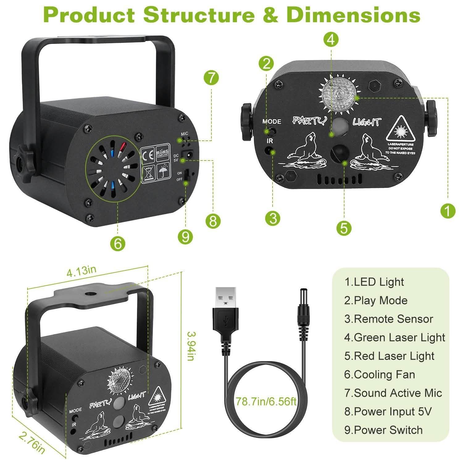 60 Pattern Laser Stage Light Sound Lighting & Decor - DailySale
