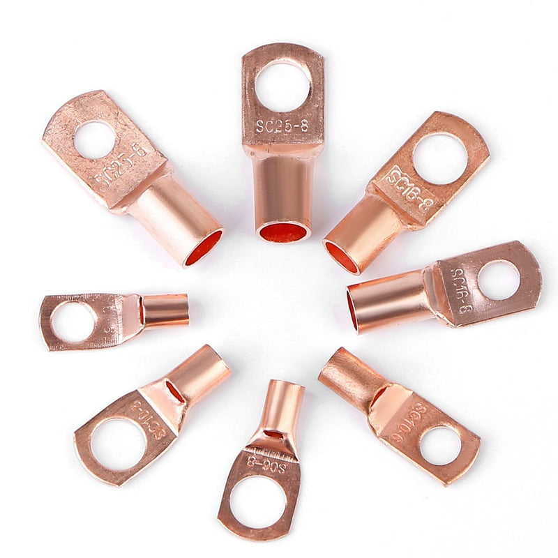 60-Piece: Battery Bare Copper Ring Lug Terminals Household Batteries & Electrical - DailySale