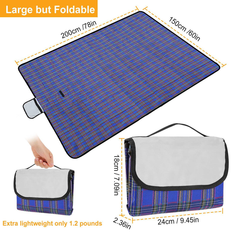 60" x 78" Foldable Waterproof Picnic Blanket with Strap Sports & Outdoors - DailySale