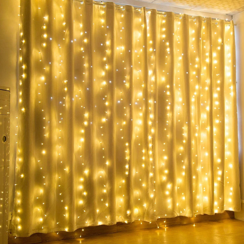600 LED 9.8 x 19.6 FT. LED Curtain Lights with 8 Light Modes and Memory Function Lighting & Decor - DailySale