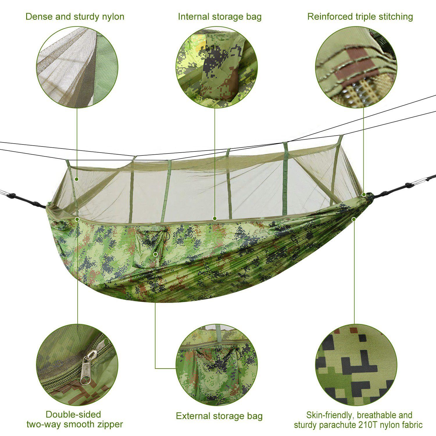 600lbs Load 2 Persons Hammock with Mosquito Net Sports & Outdoors - DailySale