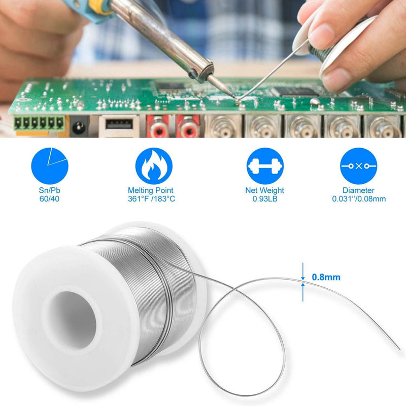 60/40 Tin Lead Rosin Core 0.8mm 1.7% Flux Electrical Solder Wire Everything Else - DailySale
