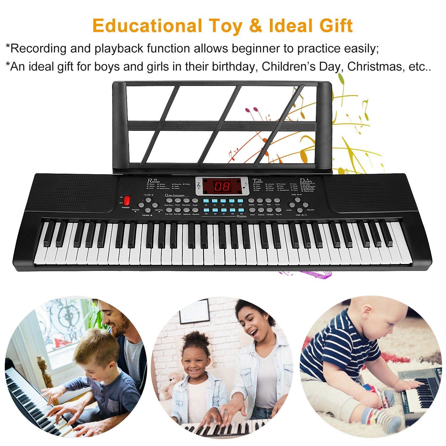 61 Keys Digital Music Electronic Keyboard Toys & Games - DailySale