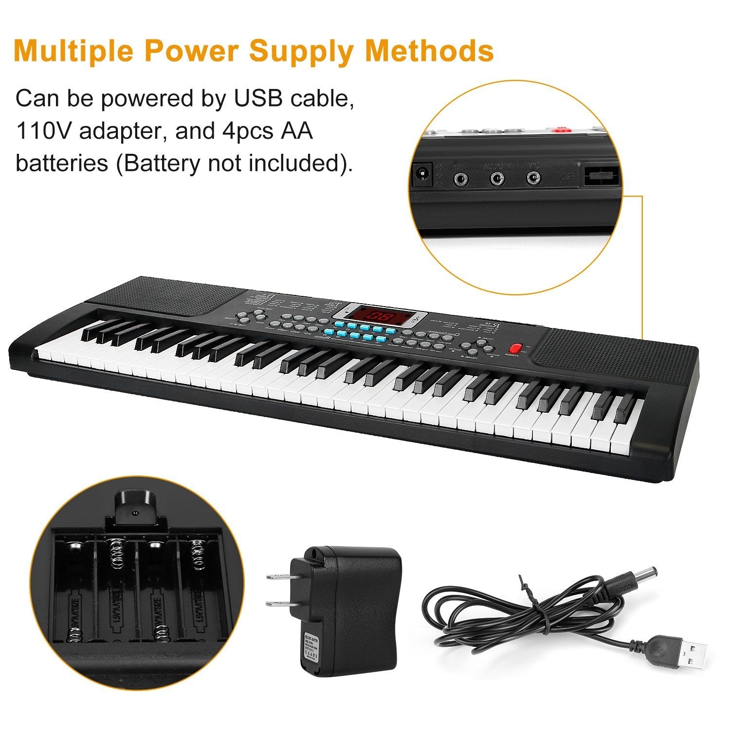 61 Keys Digital Music Electronic Keyboard Toys & Games - DailySale