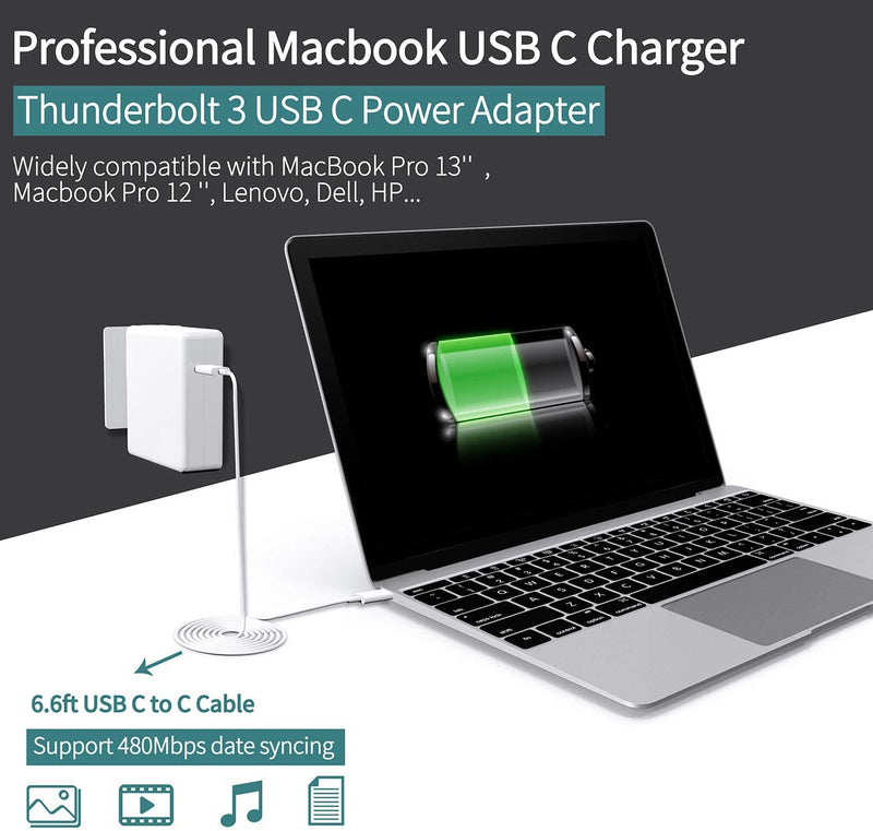 61W USB C Charger Power Adapter for MacBook Computer Accessories - DailySale