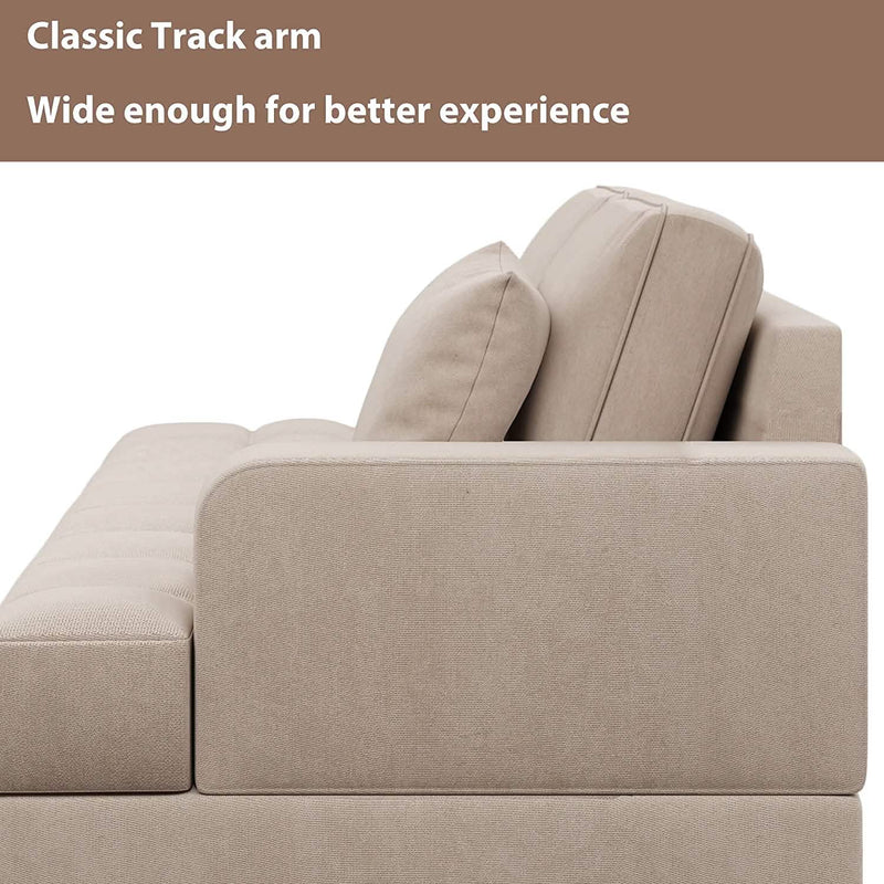 64" Deep Tufted Upholstered Textured Fabric Chaise Lounge Toss Pillow Included Furniture & Decor - DailySale
