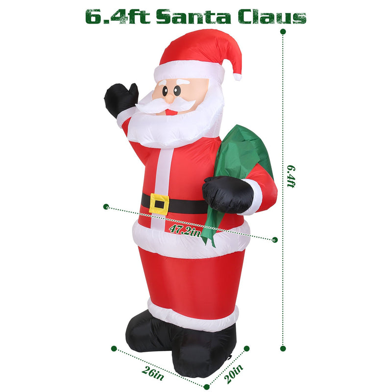 6.4ft Inflatable Christmas Giant Santa Claus Holiday Decor & Apparel - DailySale