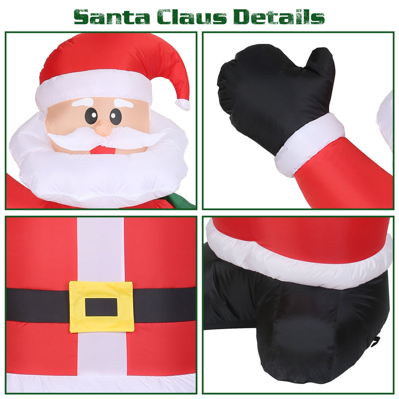 6.4ft Inflatable Christmas Giant Santa Claus Holiday Decor & Apparel - DailySale