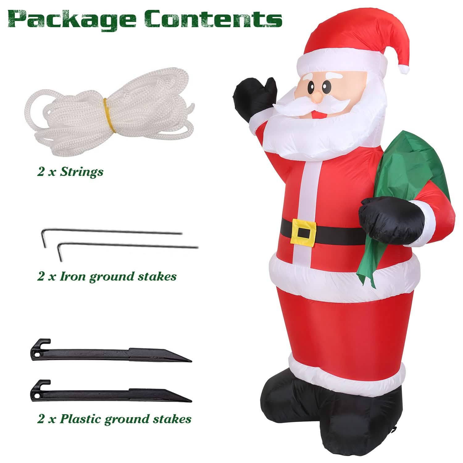 6.4ft Inflatable Christmas Giant Santa Claus Holiday Decor & Apparel - DailySale
