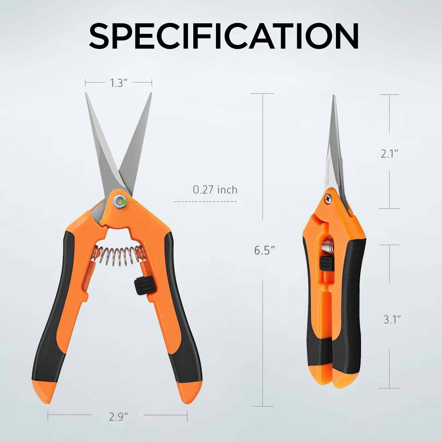 6.5 Inch Stainless Steel Gardening Hand Pruner Shears Home Improvement - DailySale