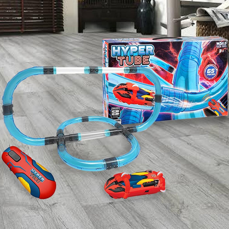 65 Piece Set: Hyper Tube Lightning Fast Tube Racing Playset Toys & Games - DailySale